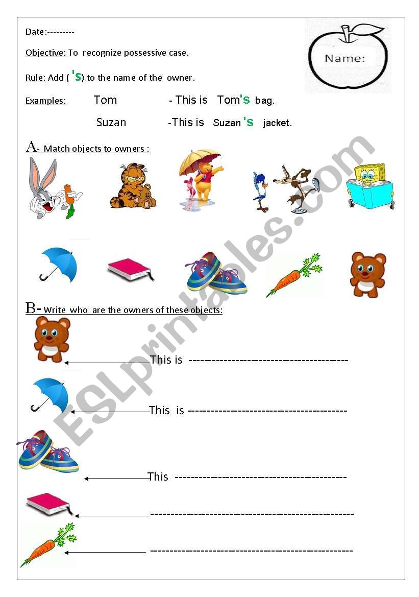 possessive worksheet