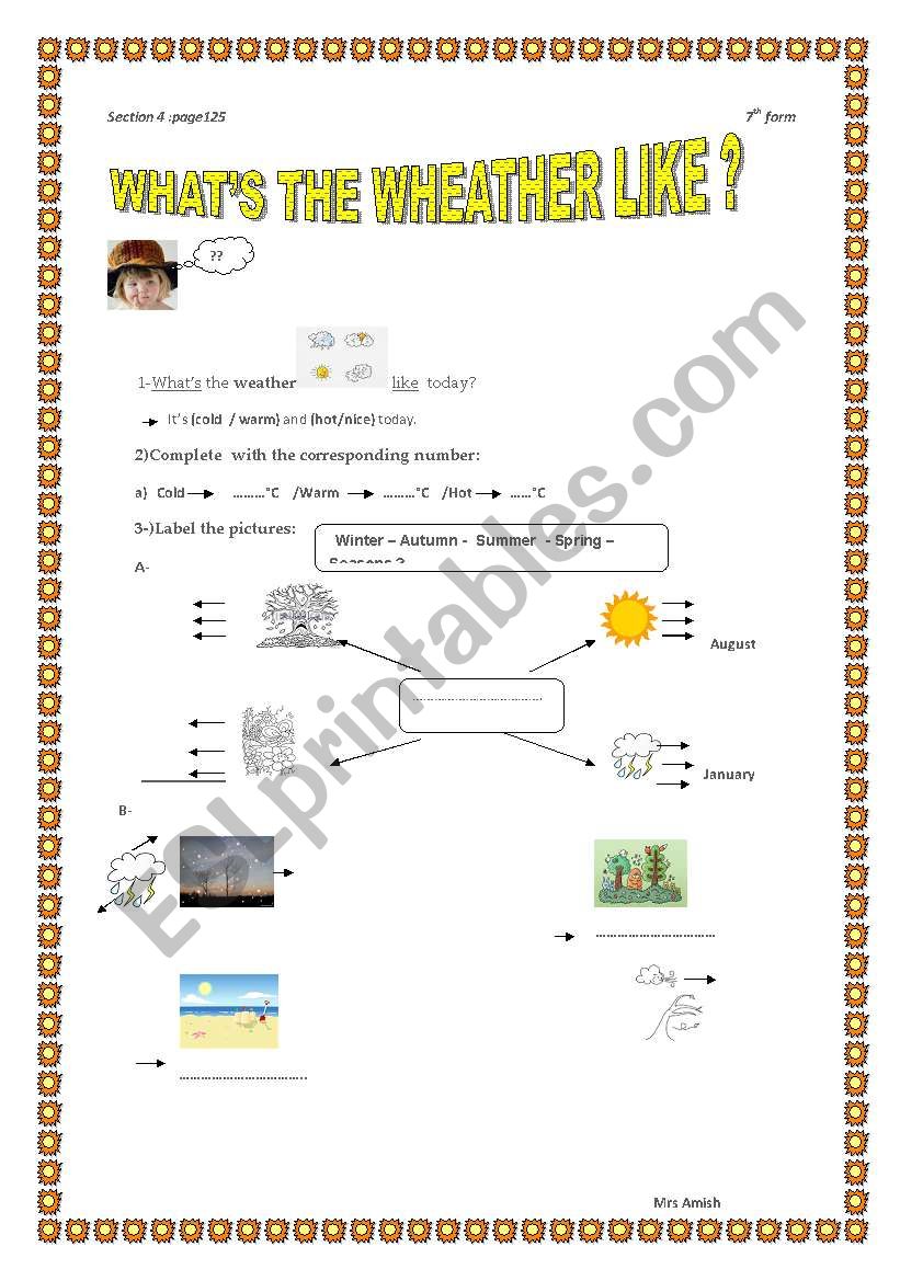 whats weather like? worksheet