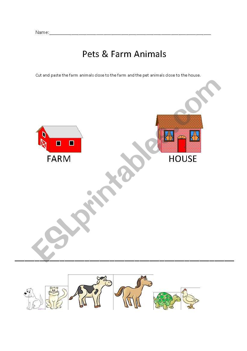 Pets & Farm Animals worksheet