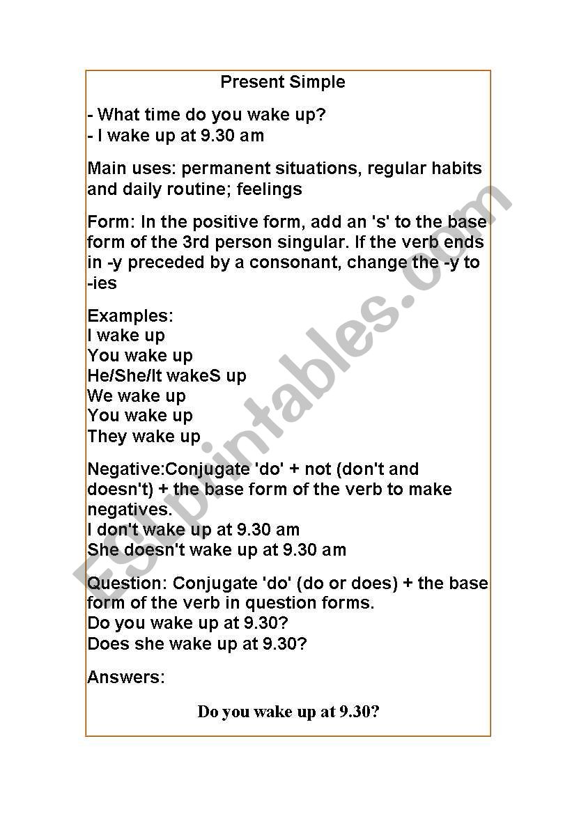 Present Simple & Present Continuous