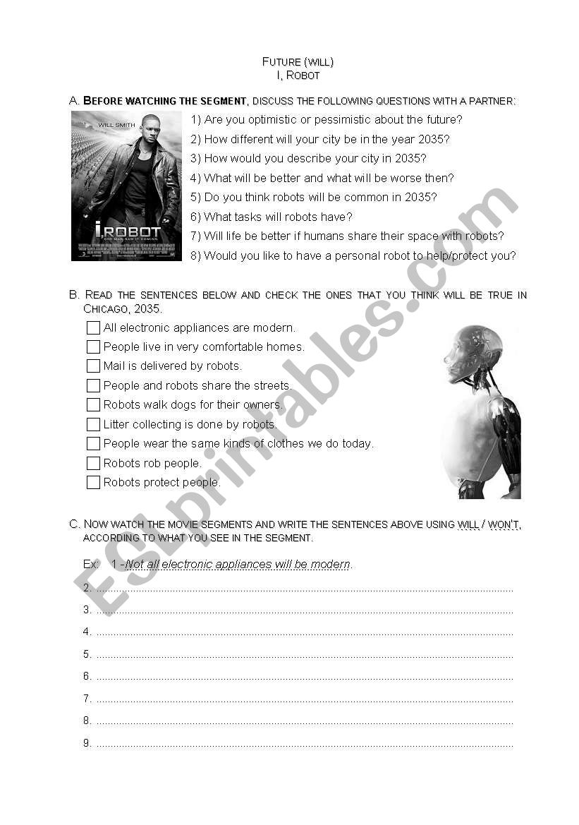 Will..I robot worksheet