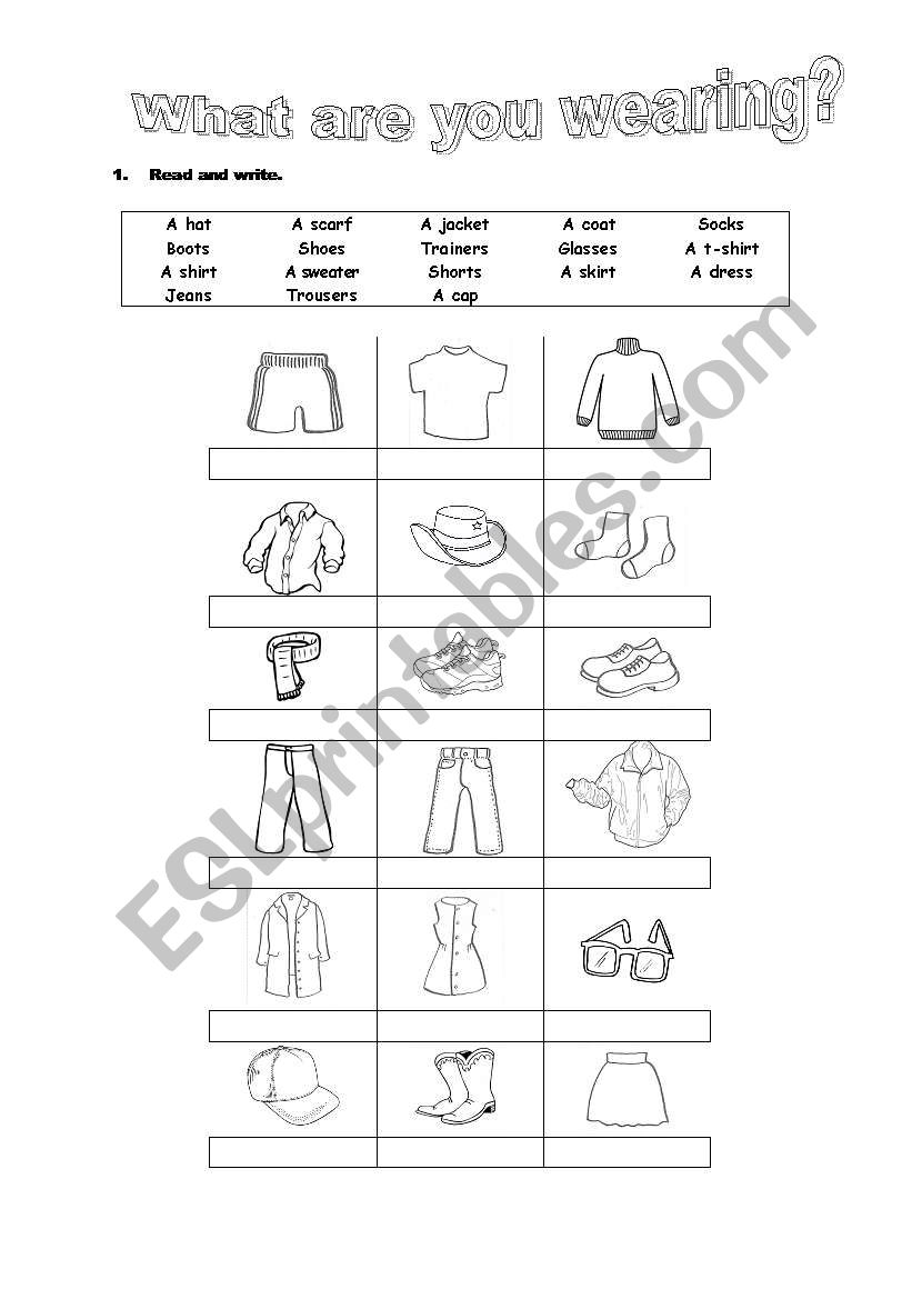 What are you wearing? worksheet