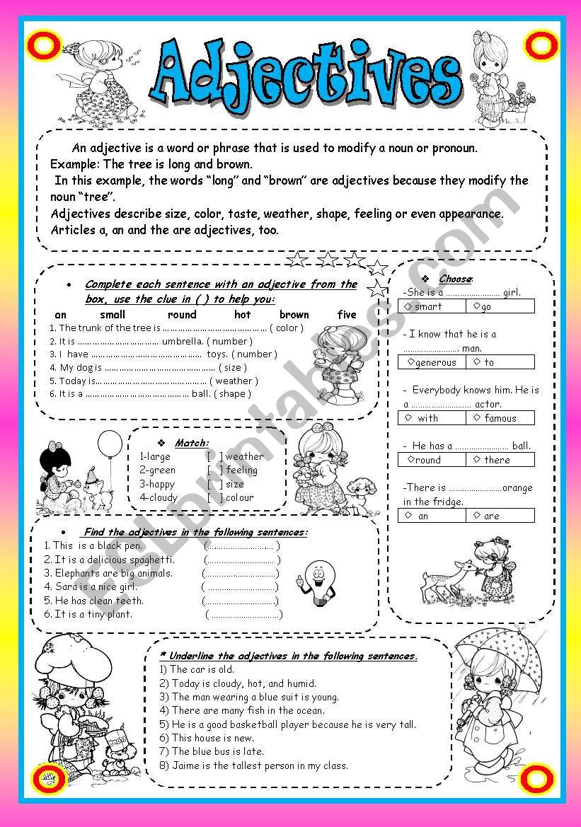 Adjectives worksheet