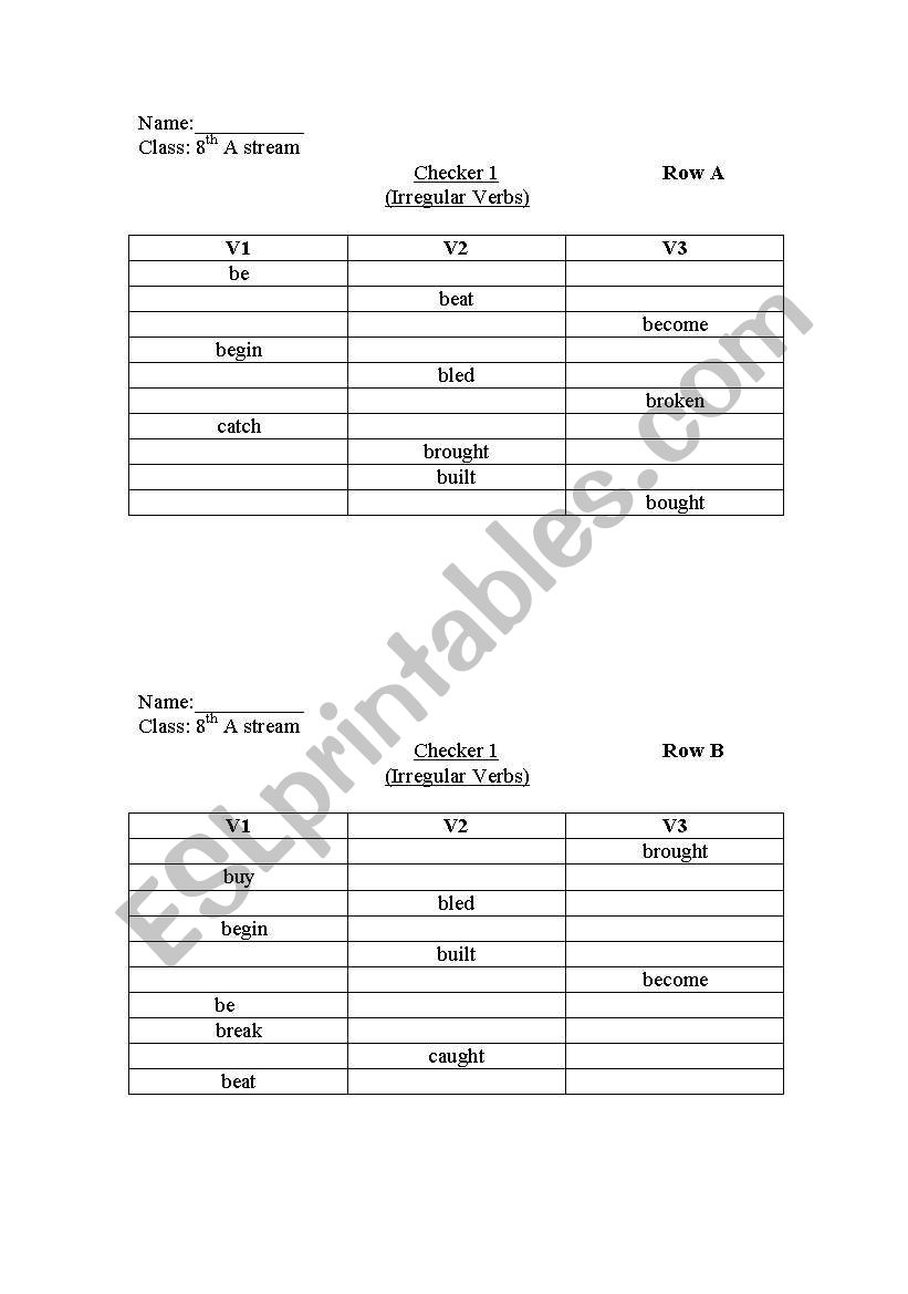 Teach and test you ss the Irregular Verbs -V1-V2-V3