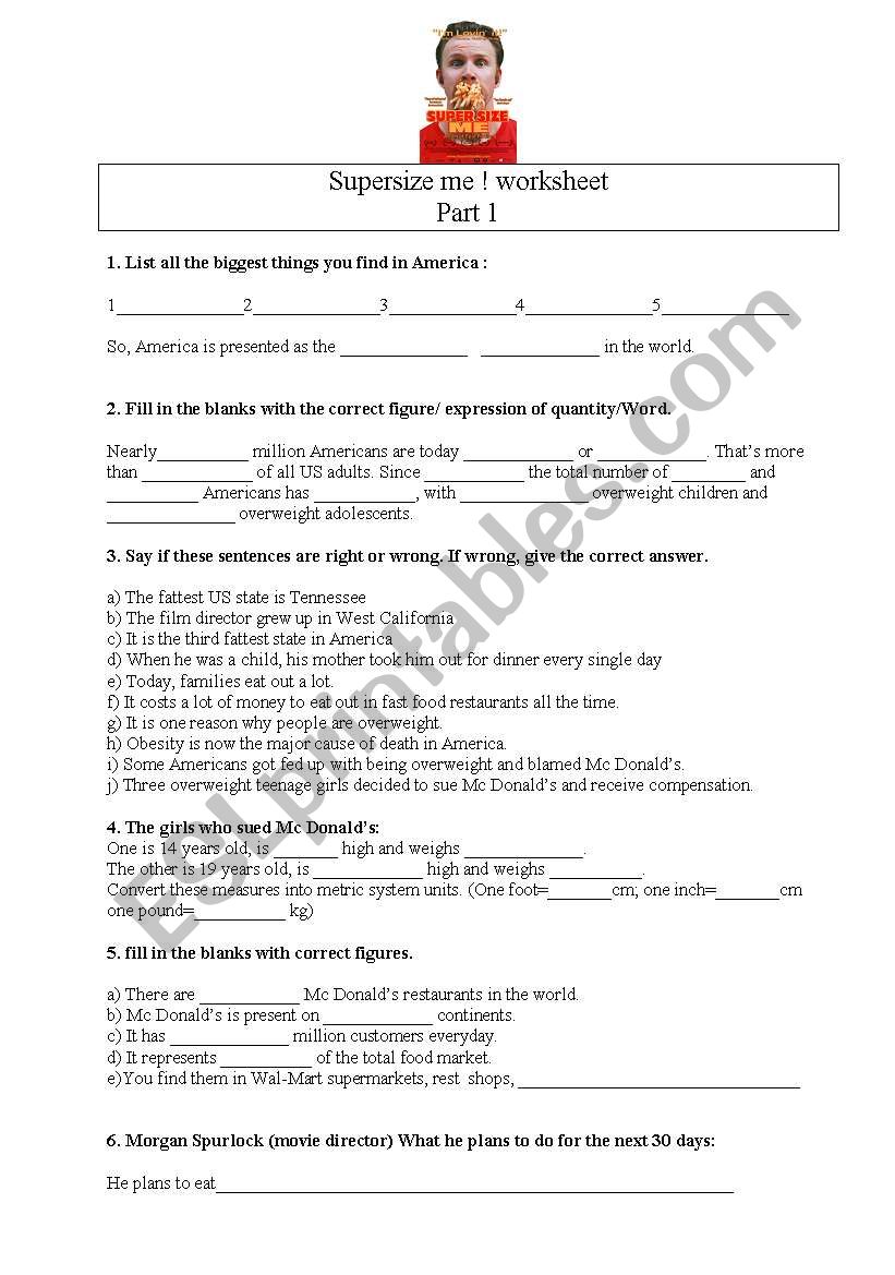 supersize me oral comprehension