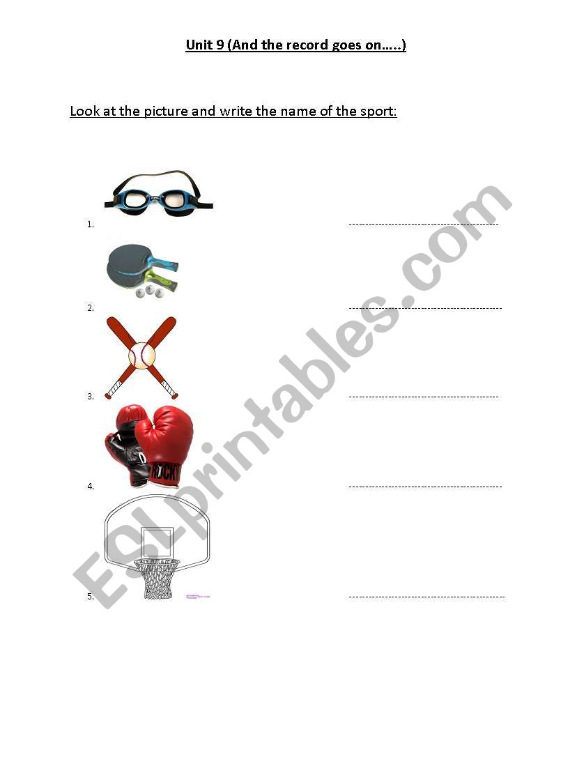 guess the sport worksheet