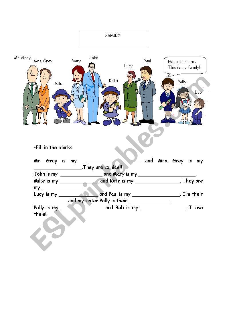 family worksheet