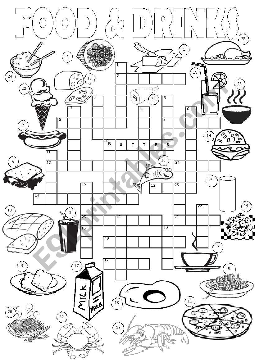 Food & Drinks Crossword worksheet