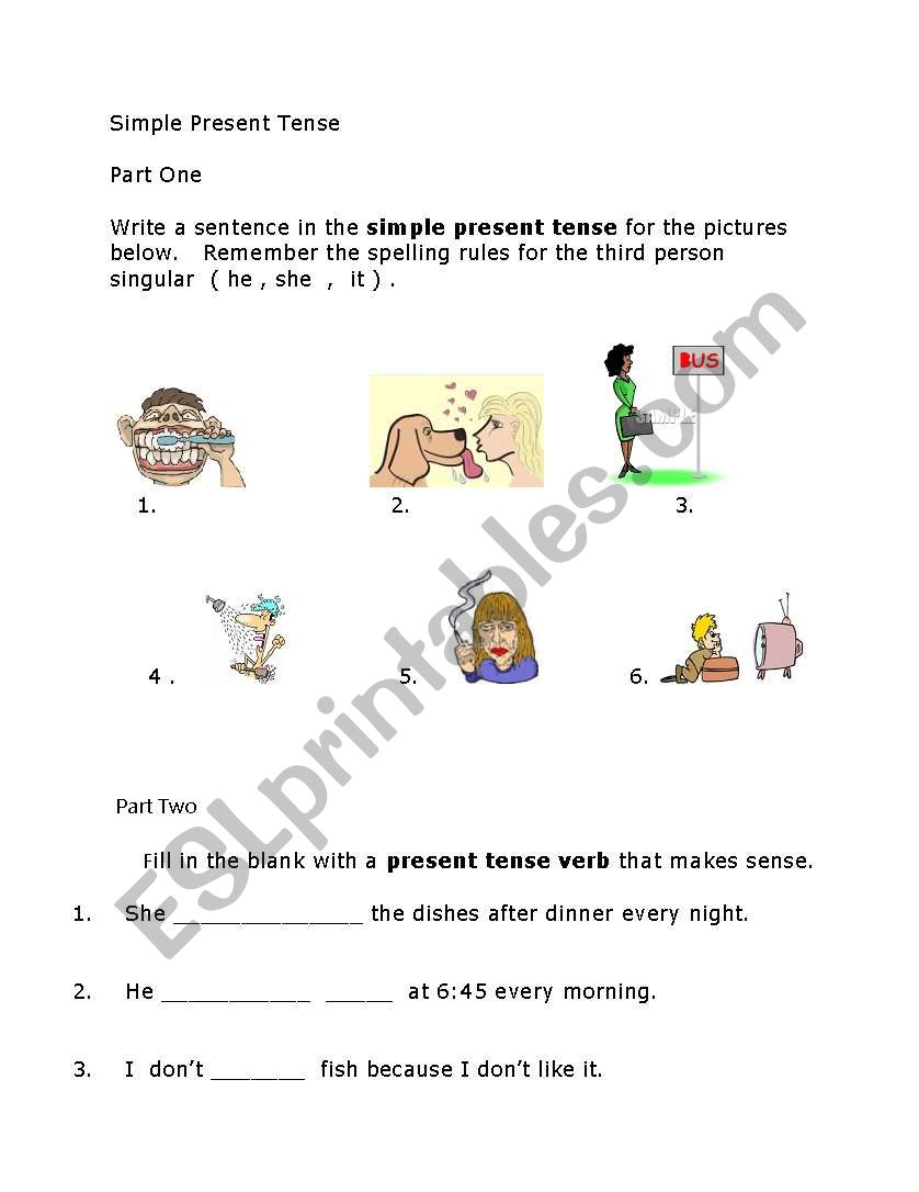 Simple Present Tense worksheet