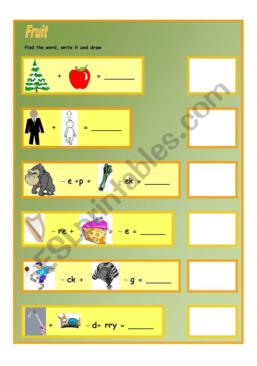 Fruit worksheet