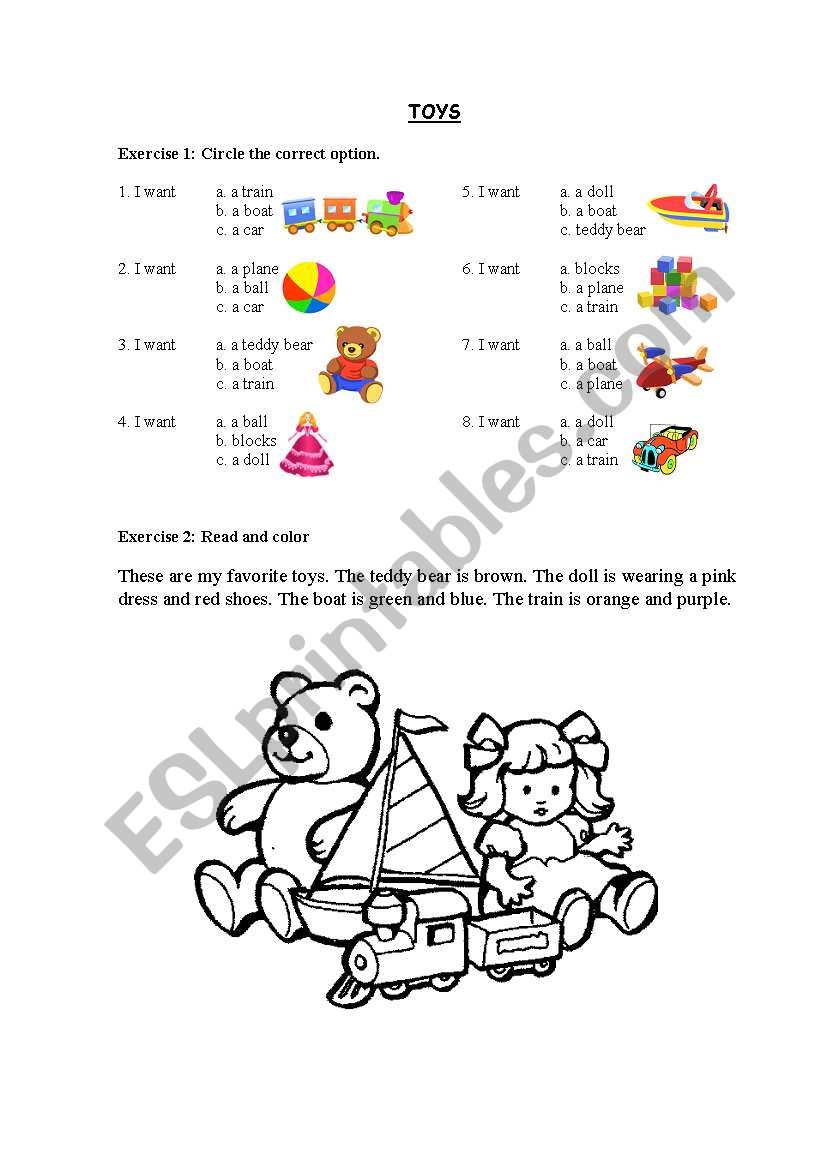 Toys worksheet