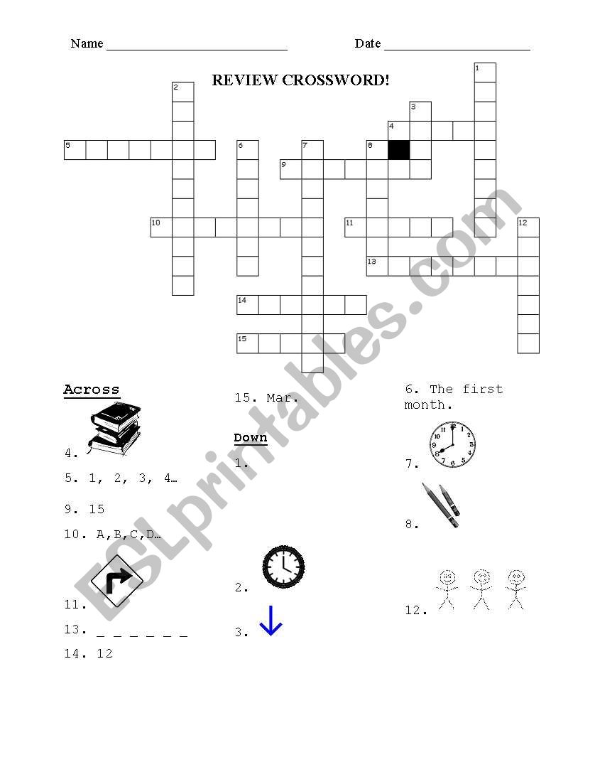 Review Crossword worksheet