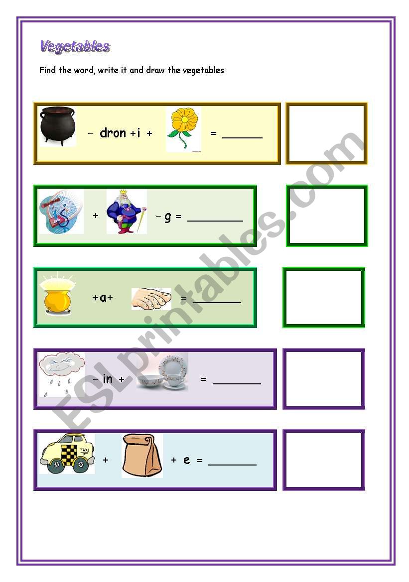 Vegetables worksheet