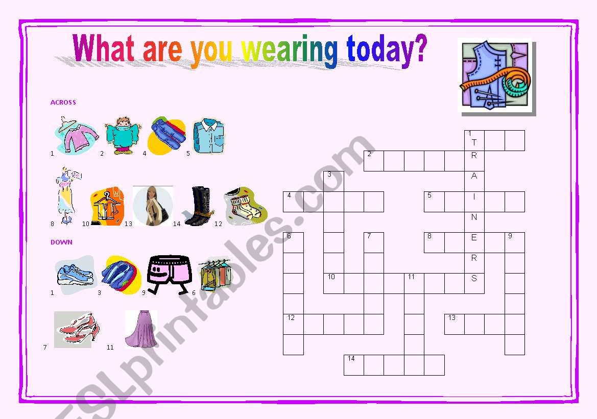 What are you wearing today? worksheet