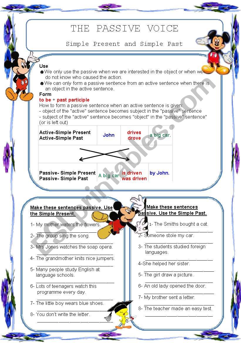 The Passive Voice-Simple Present and Simple Past