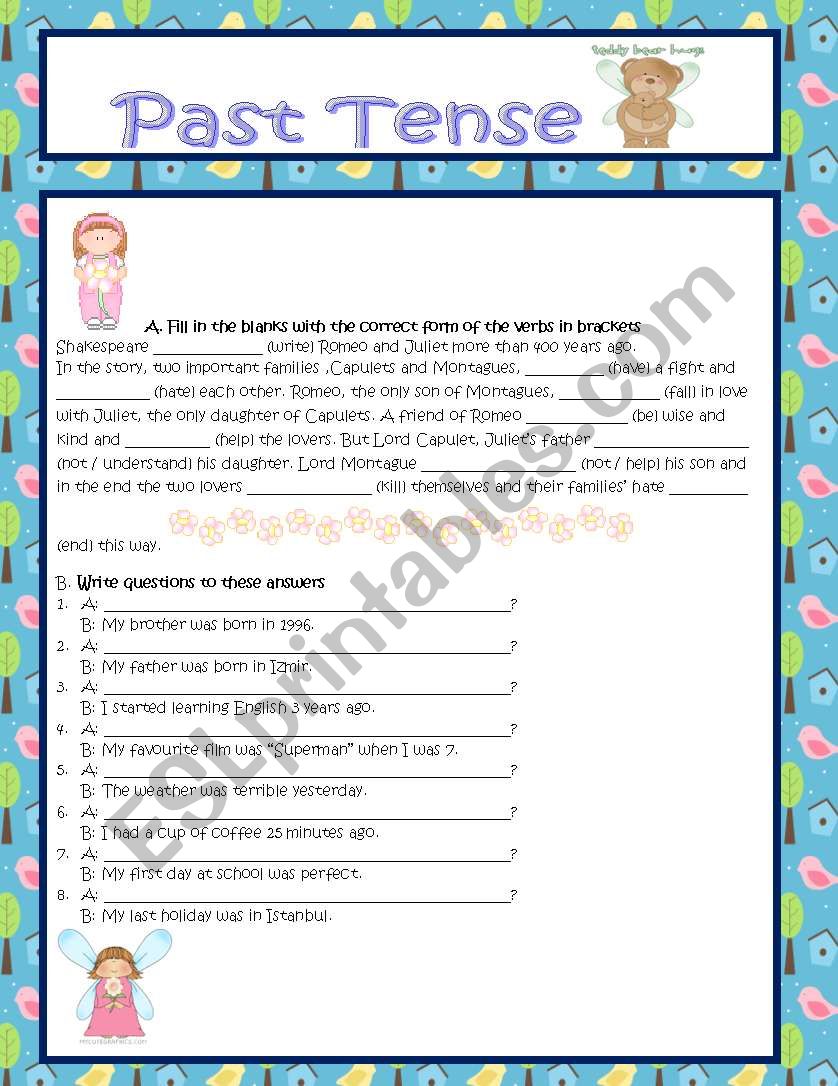 Past Tense worksheet