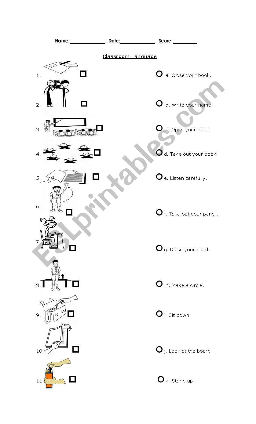 classroom instructions 3 worksheet