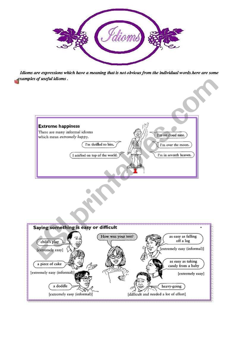 idioms about happiness and how easy  s.th is .