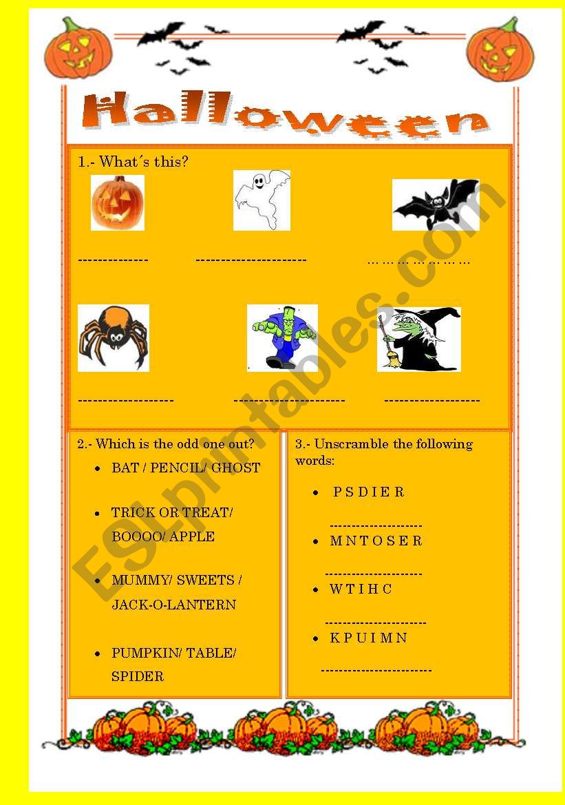 Halloween worksheet