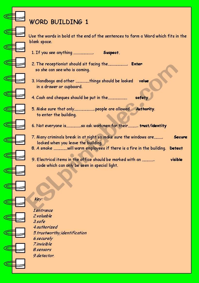 word building 1 worksheet