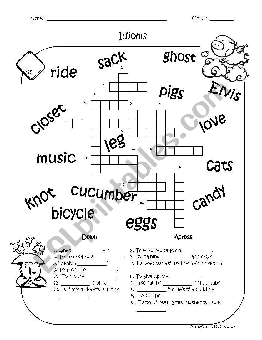 Crossword (Idioms) worksheet