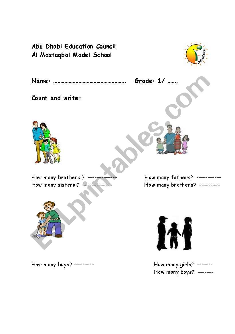 count and write the number worksheet