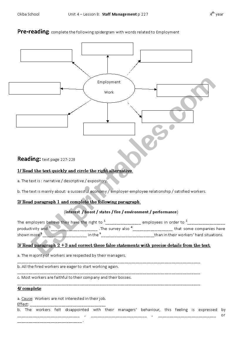 Unit 4 Lesson 8 Staff Management (Bac)