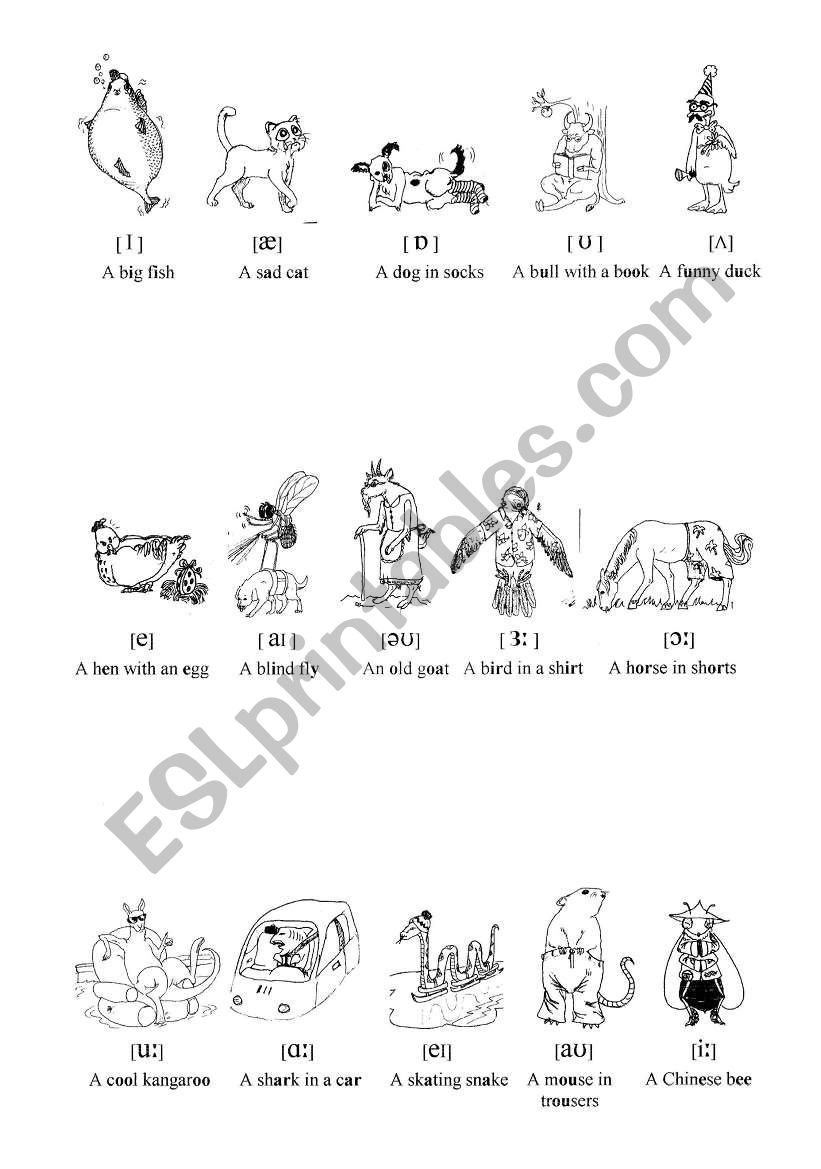 Animals - Funny phonetics worksheet