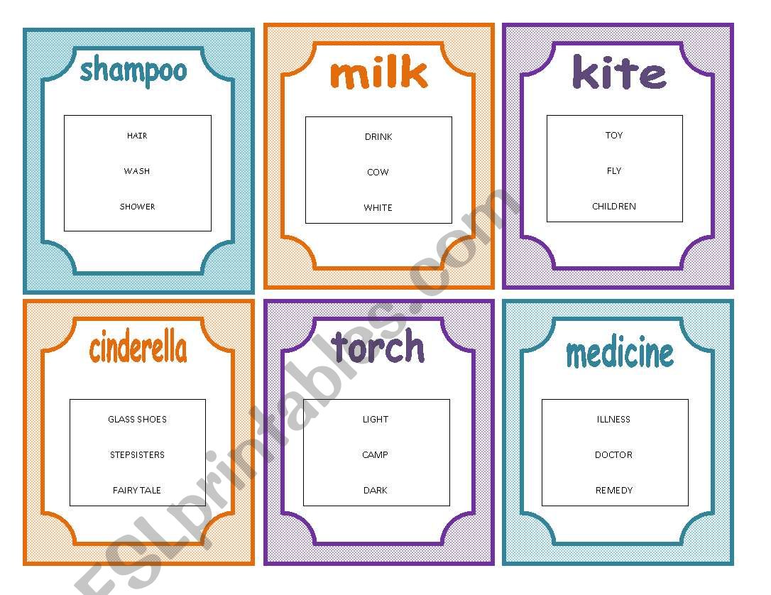 Taboo Cards Set 1 of 5 worksheet