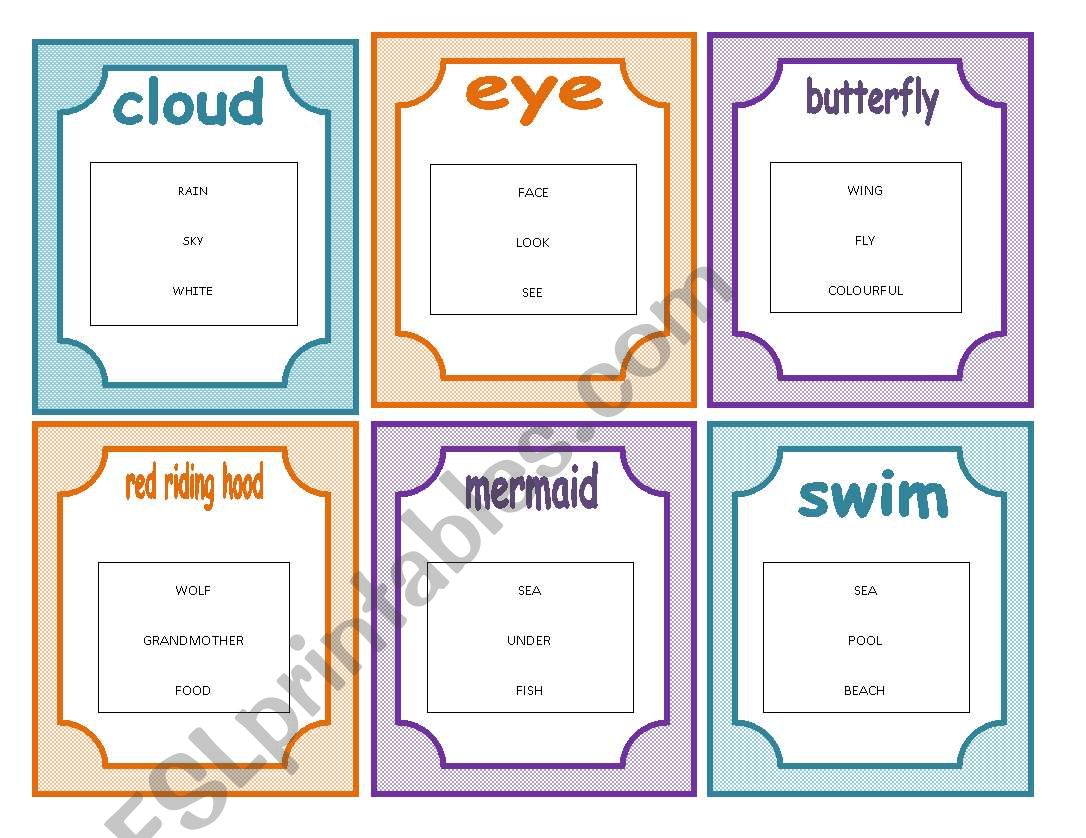 Taboo Cards Set 3 of 5 worksheet