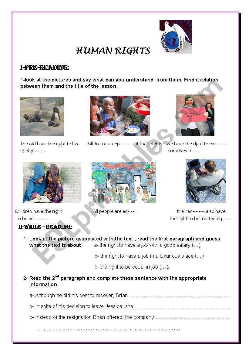 HUMAN RIGHTS worksheet