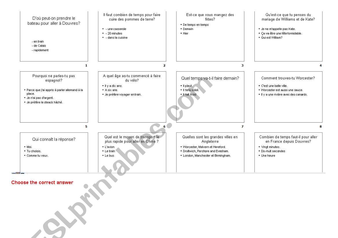 catch up asking questions worksheet