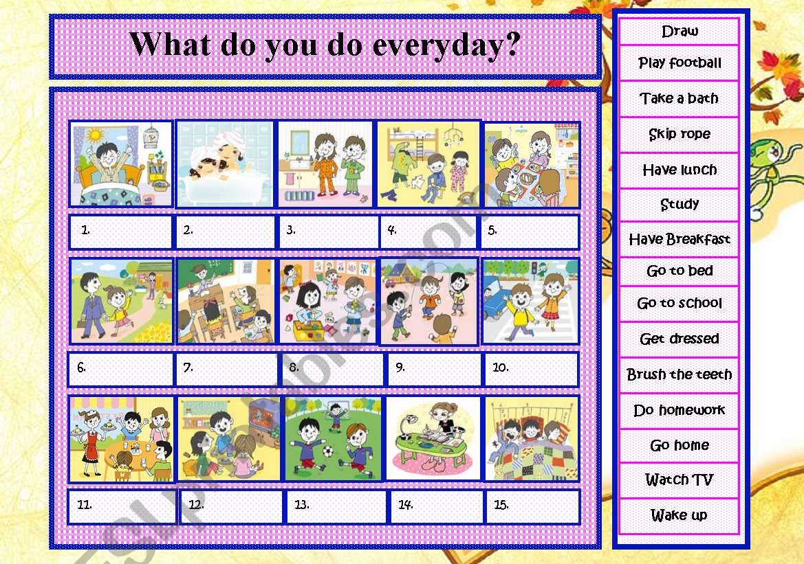 Daily Activities - What do you do everyday?