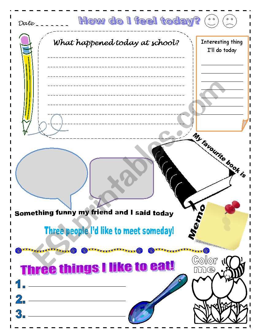 My Journal worksheet