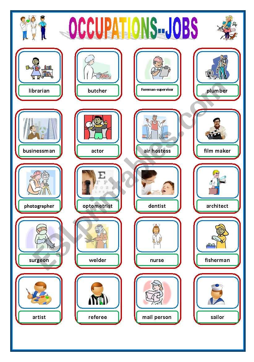 OCCUPATIONS - JOBS Flashcards 2 of 3