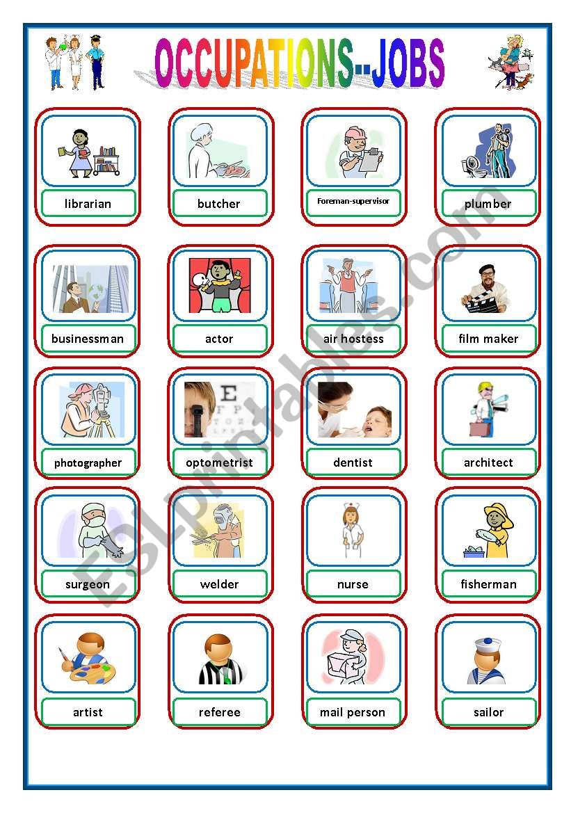 OCCUPATIONS - JOBS Flashcards 2 of 3
