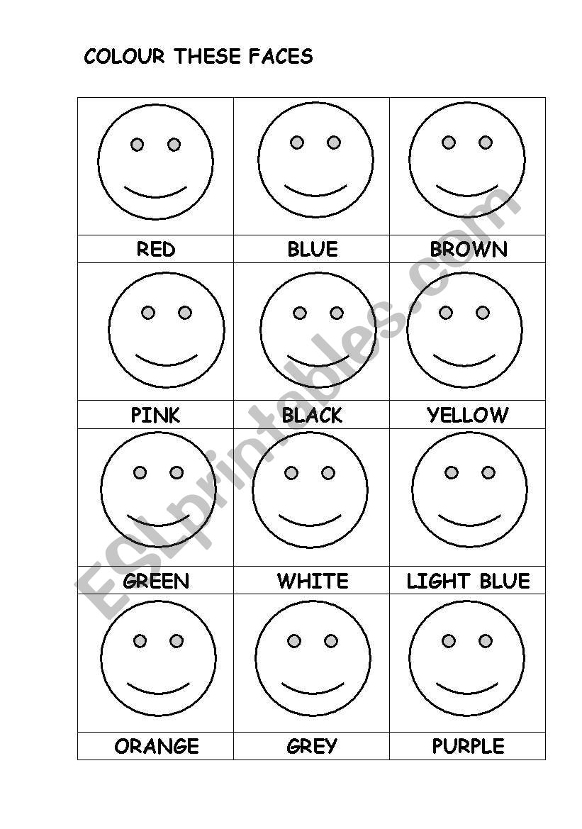 COLOURS worksheet