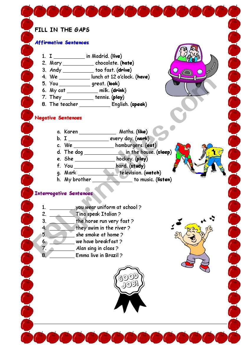 SIMPLE PRESENT  worksheet