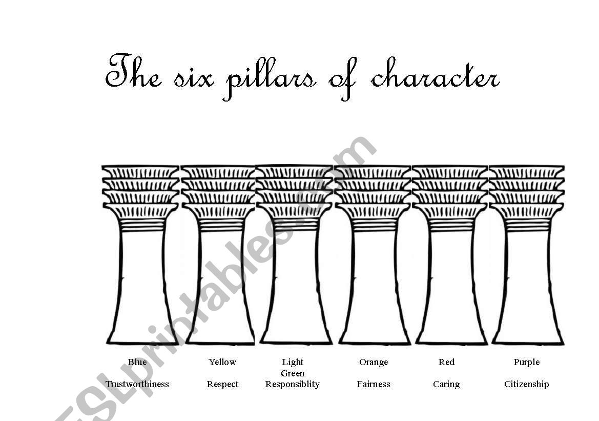 The Six Pillars Of Character worksheet