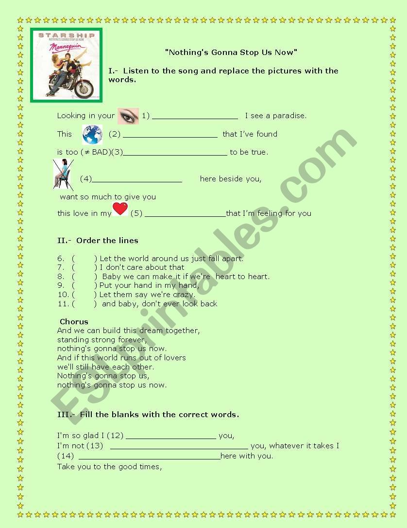 LISTENING. Nothing´s gonna stop us now - MIXED TENSES