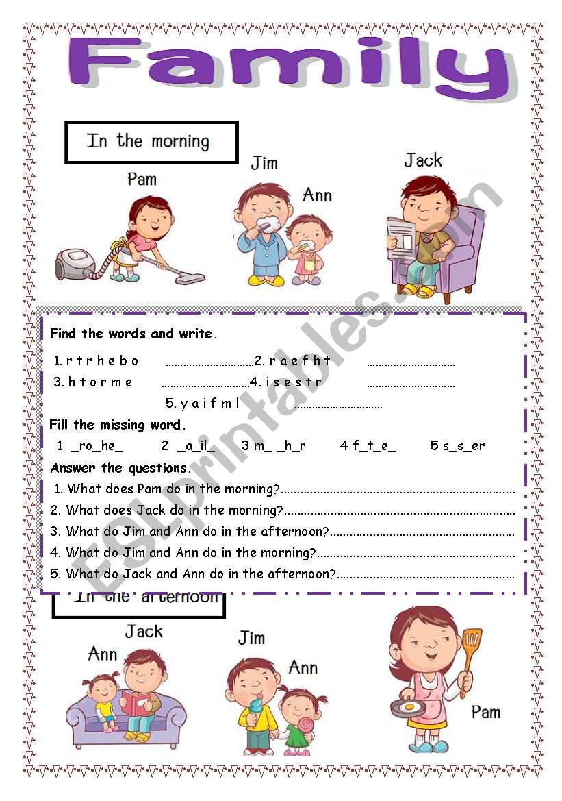 Family worksheet