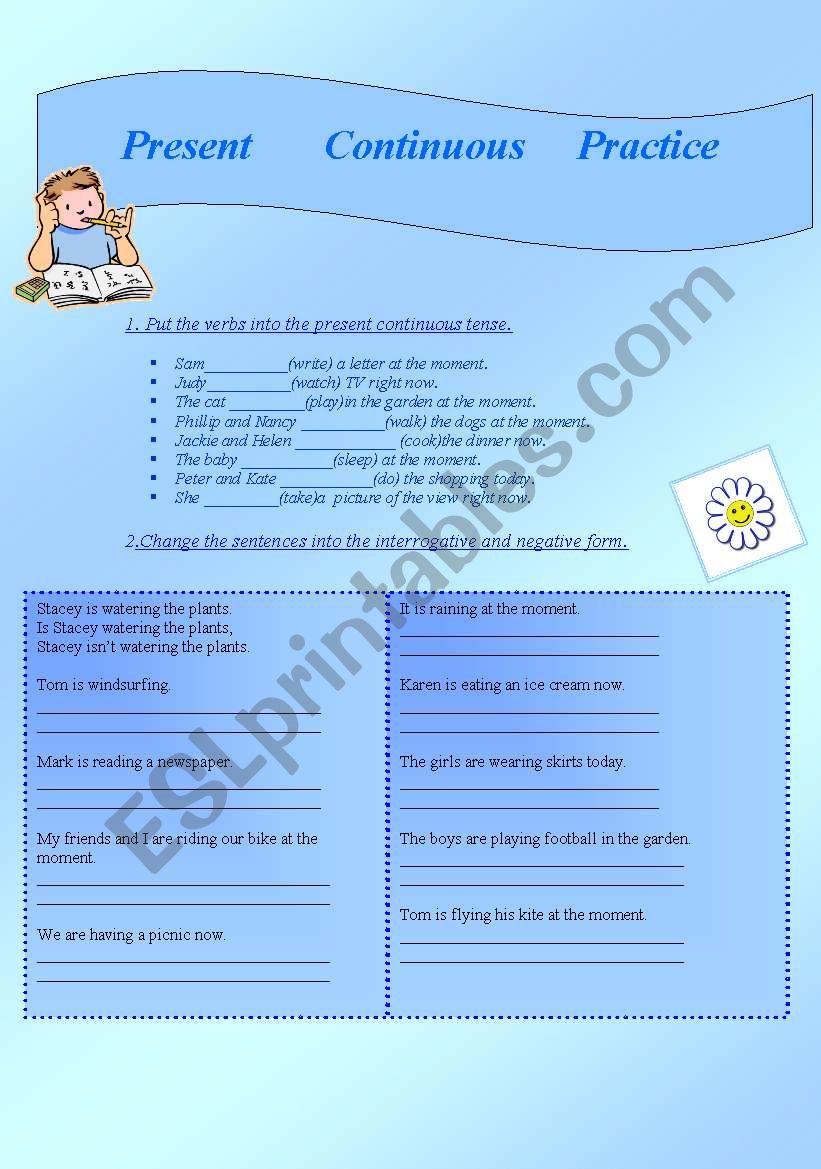 PRESENT CONTINUOUS worksheet