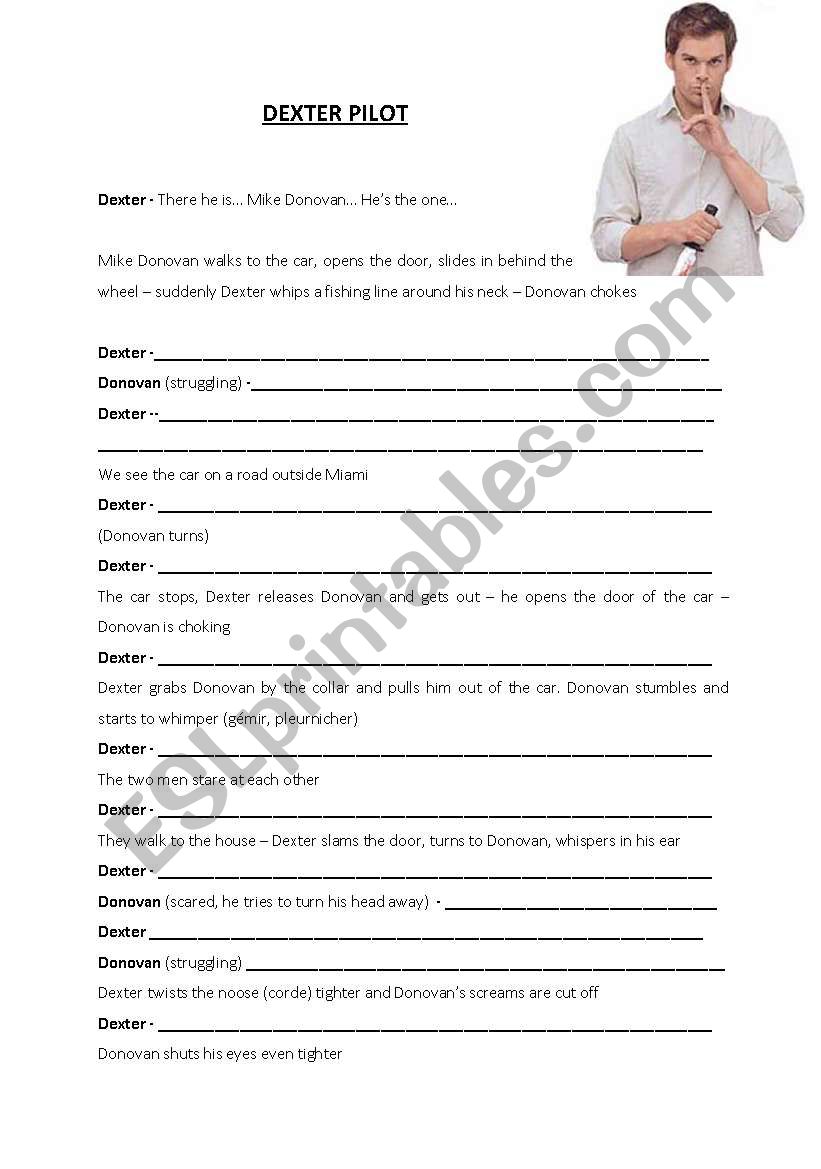 DEXTER Season 1 First Episode worksheet