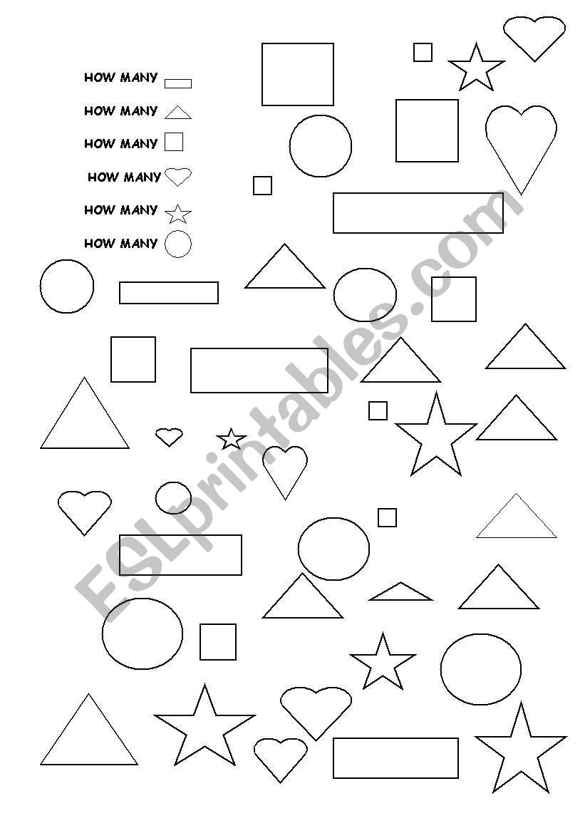 How many + shapes worksheet