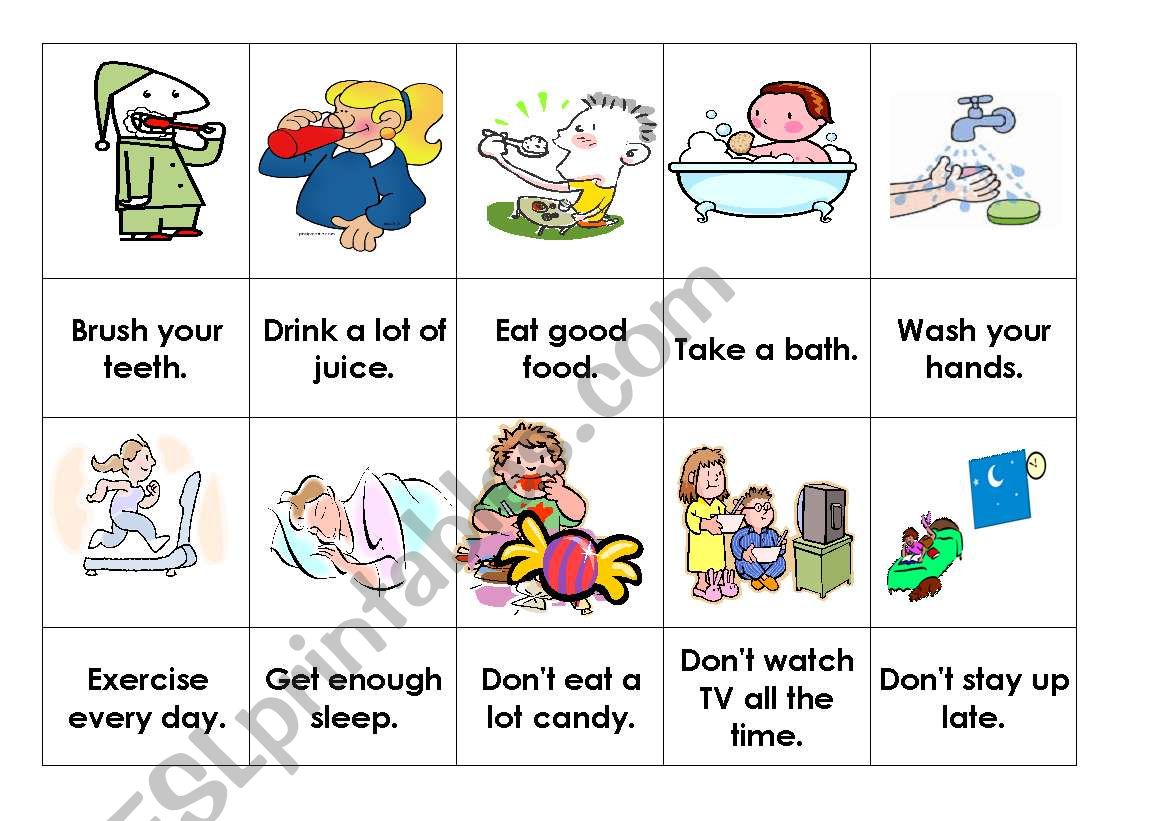 Health Habits Snap Activity worksheet