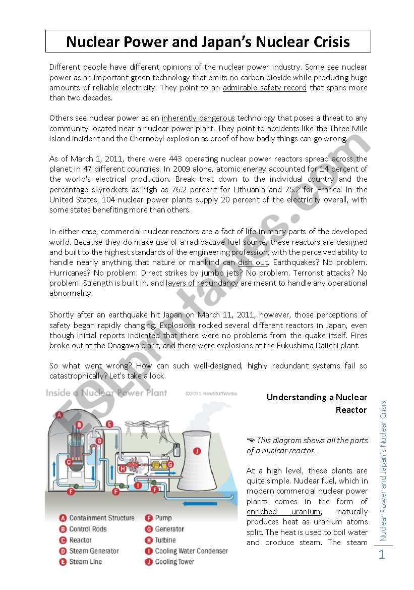 Nuclear power and JapanÂ´s nuclear crisis