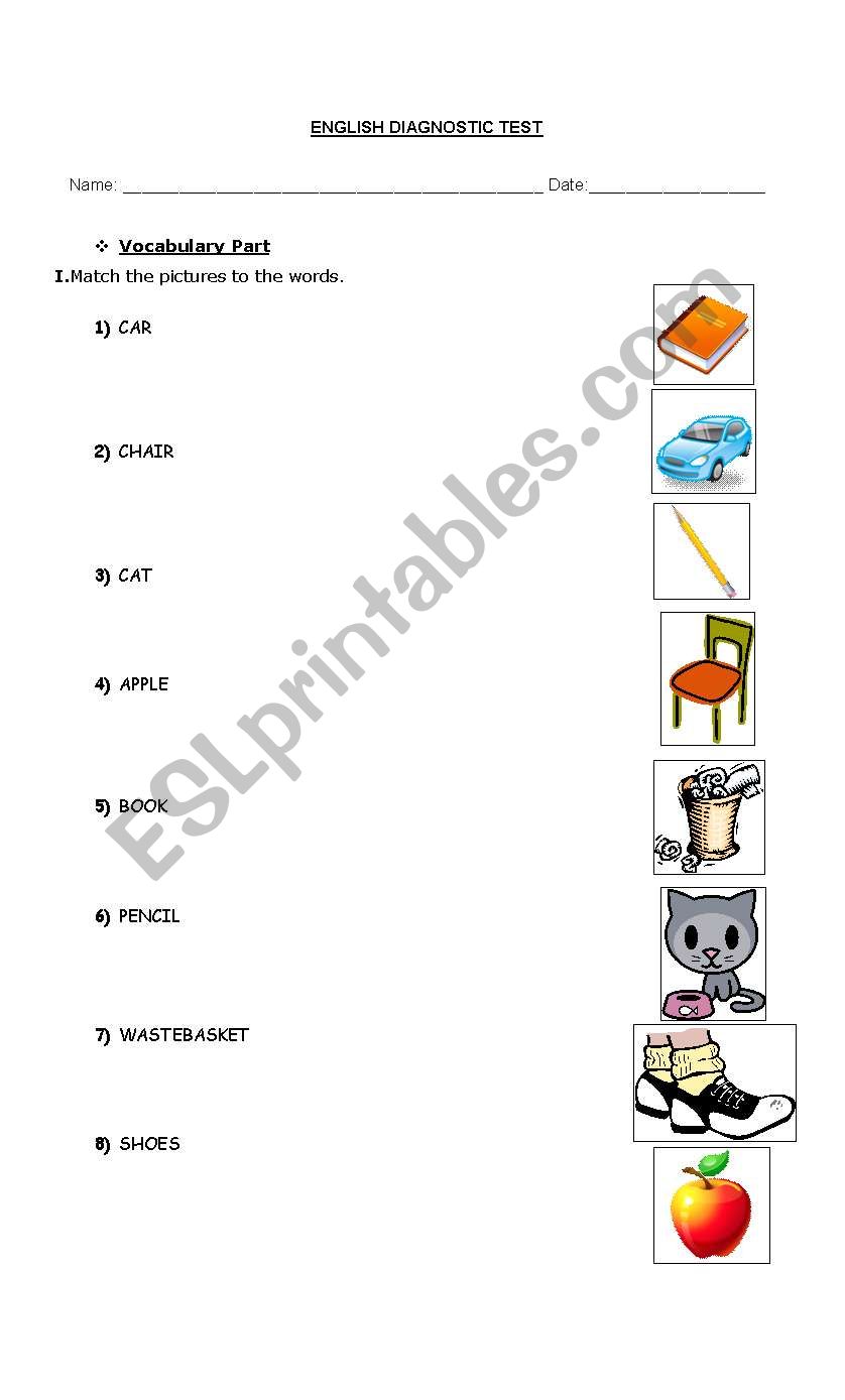 English diagnostic test: Elementary