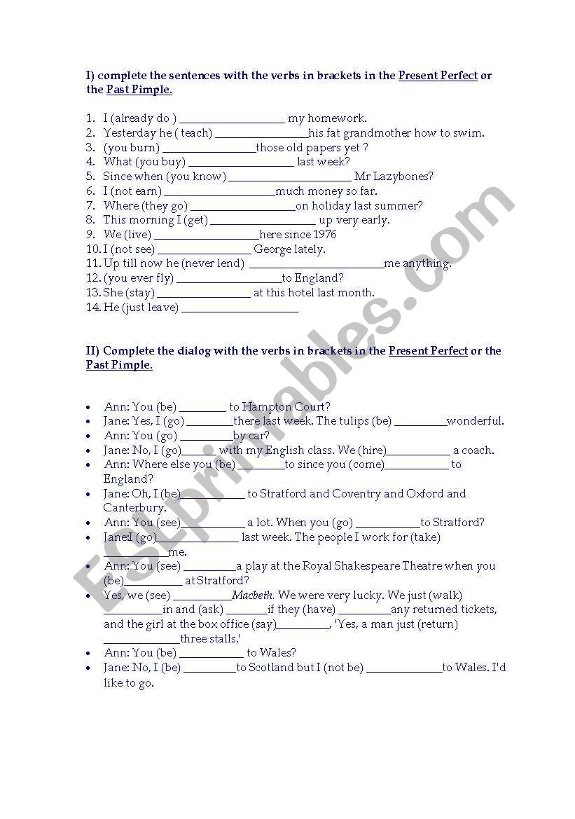 present perfect and past simple