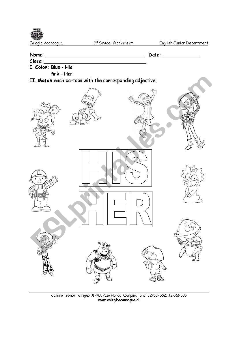 His or Her? worksheet