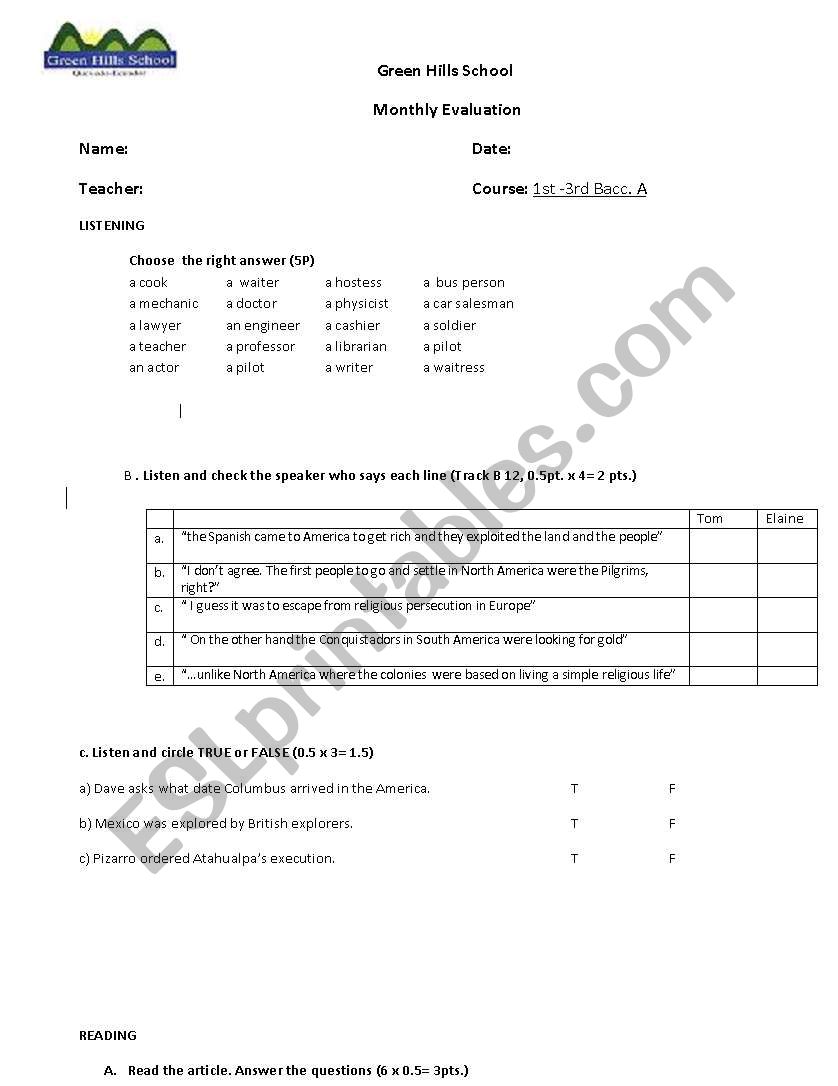 quiz  worksheet
